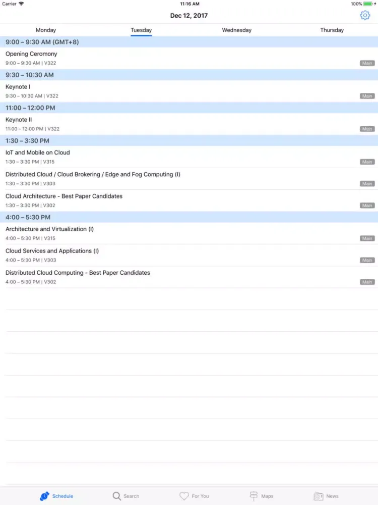 IEEE CloudCom iPad  Screenshots