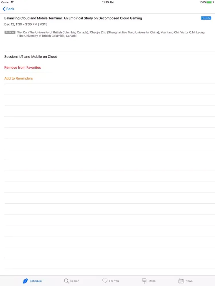 IEEE CloudCom iPad  Screenshots