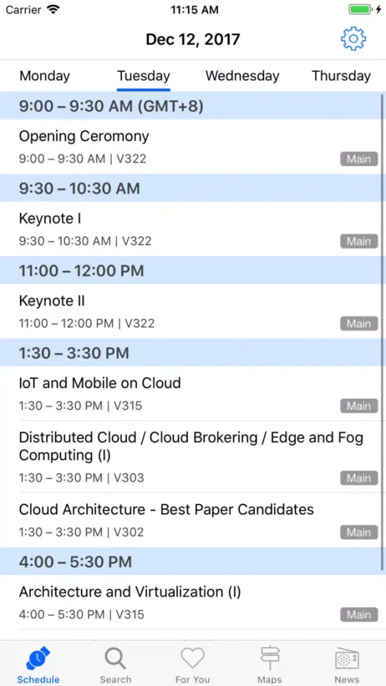 IEEE CloudCom Screenshots