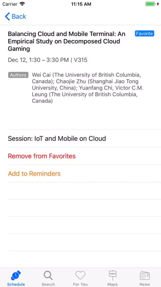 IEEE CloudCom Screenshots