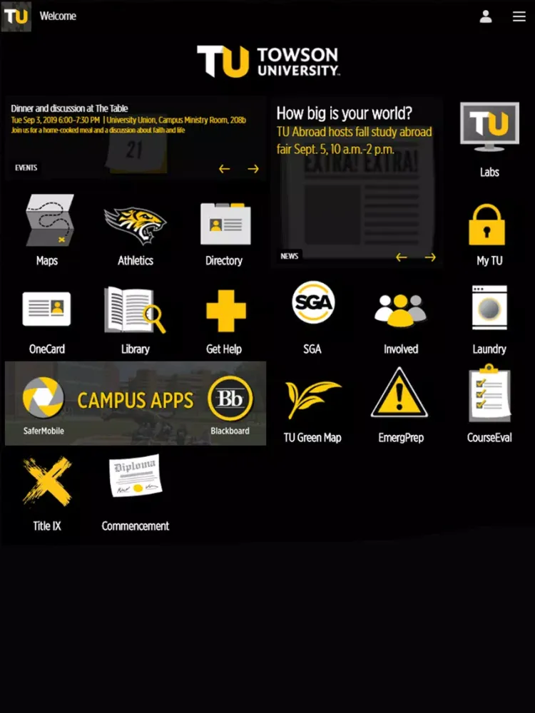 Скриншоты Towson U iPad 