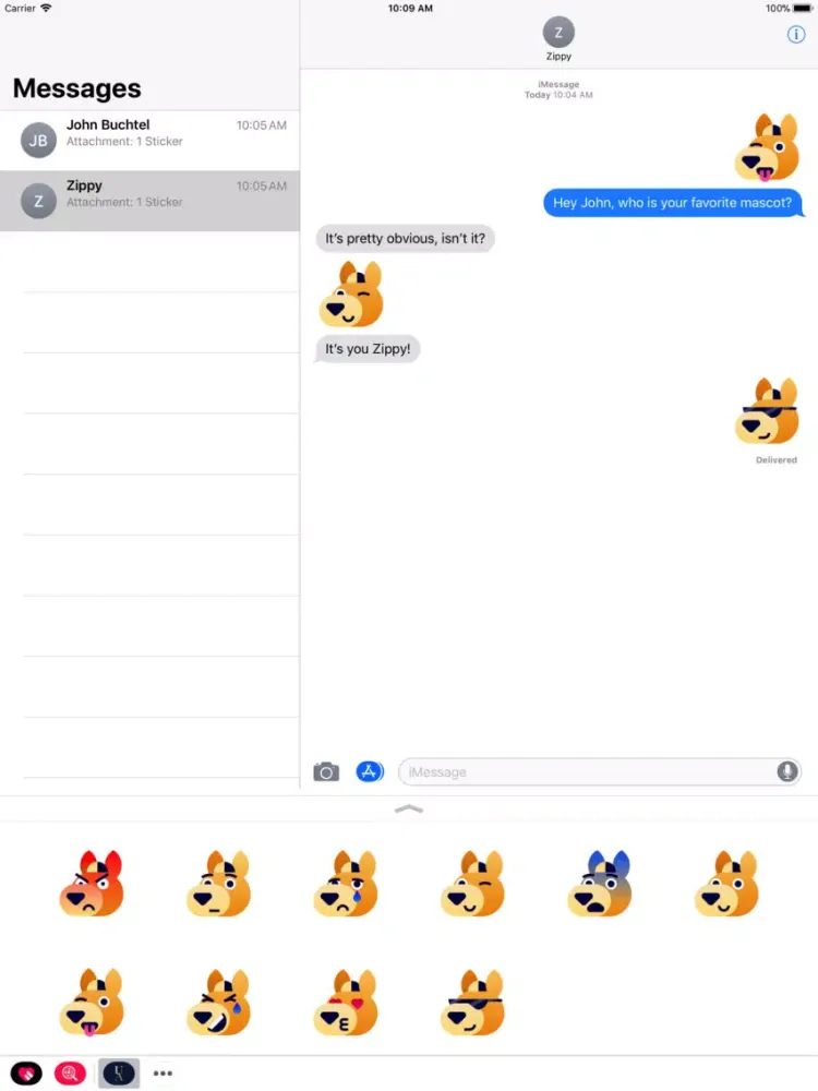 Zrzuty ekranu UA Zippy Stickers iPad 