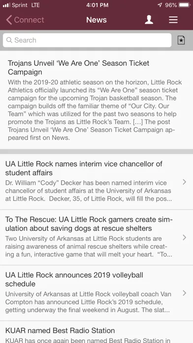 Screenshot di UALR Mobile