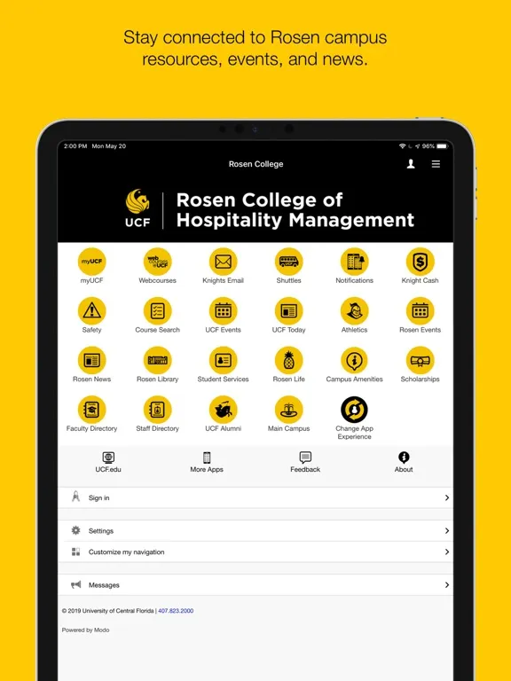UCF Mobile iPad  Screenshots