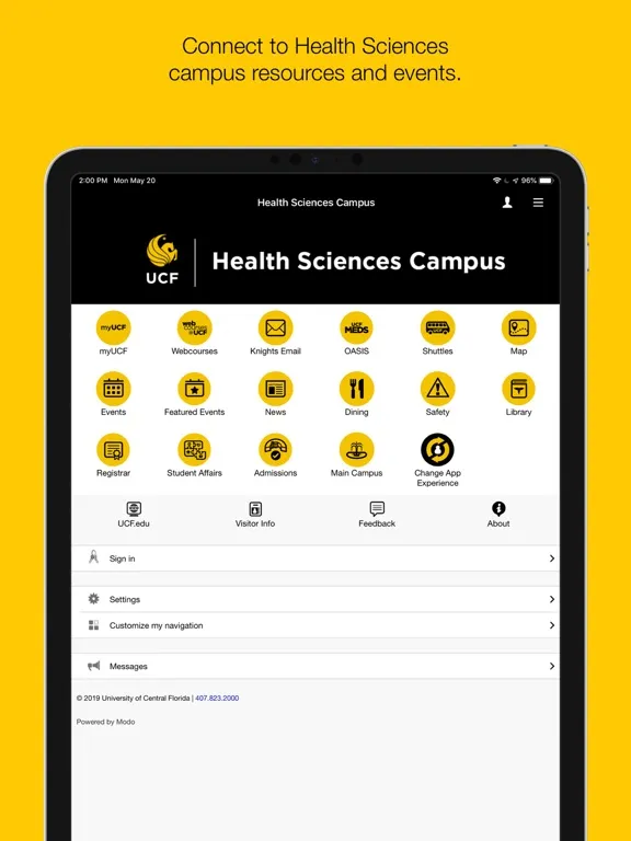 UCF Mobile iPad  Screenshots