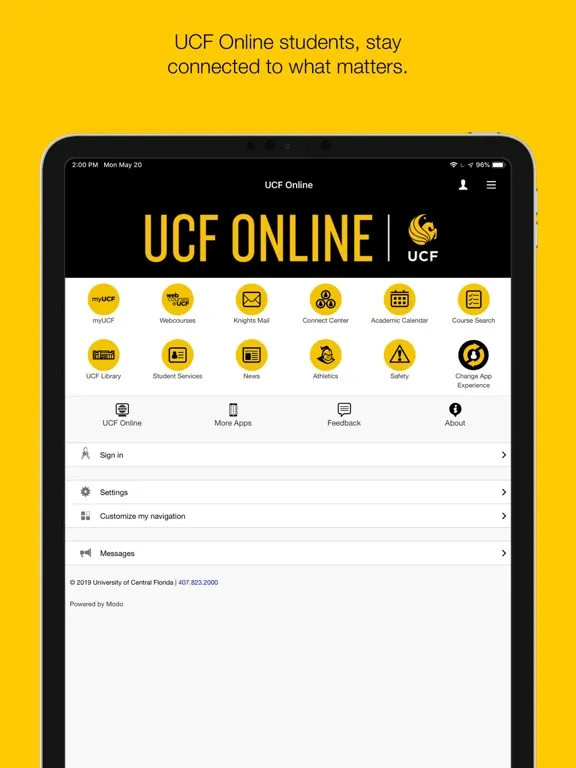 UCF Mobile iPad  Screenshots