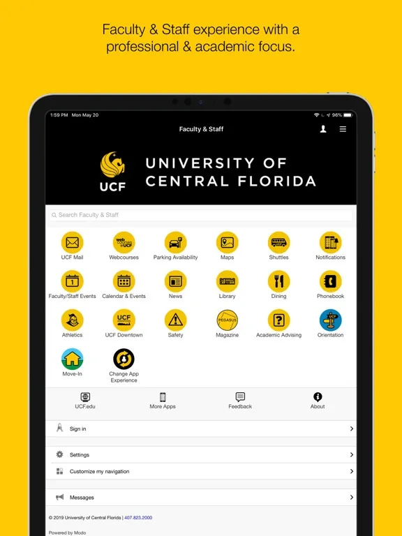 UCF Mobile iPad  Screenshots