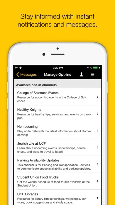 UCF Mobile Screenshots