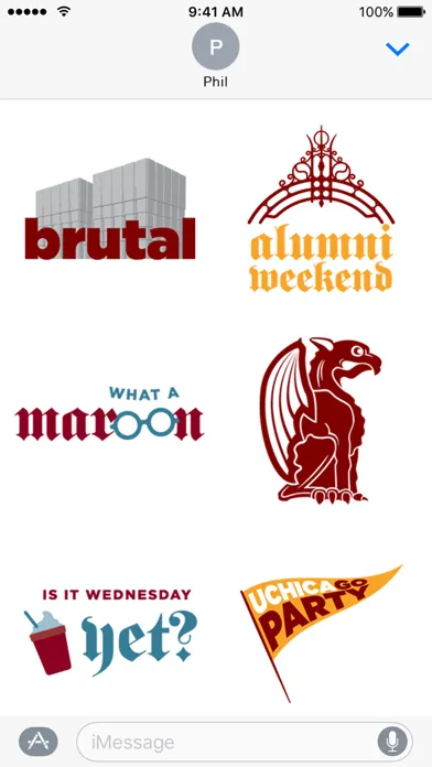 Screenshot di UChicago Stickers