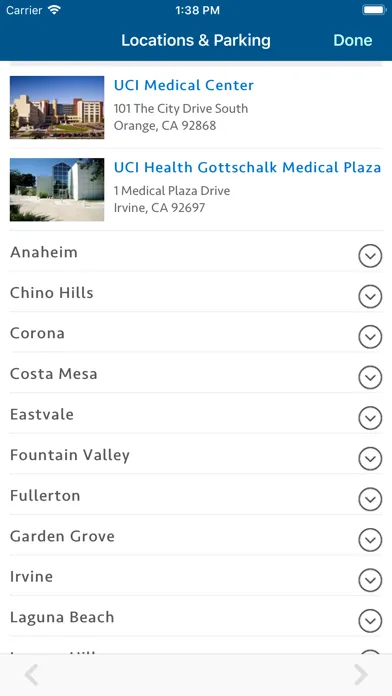 My UCI Health Screenshots