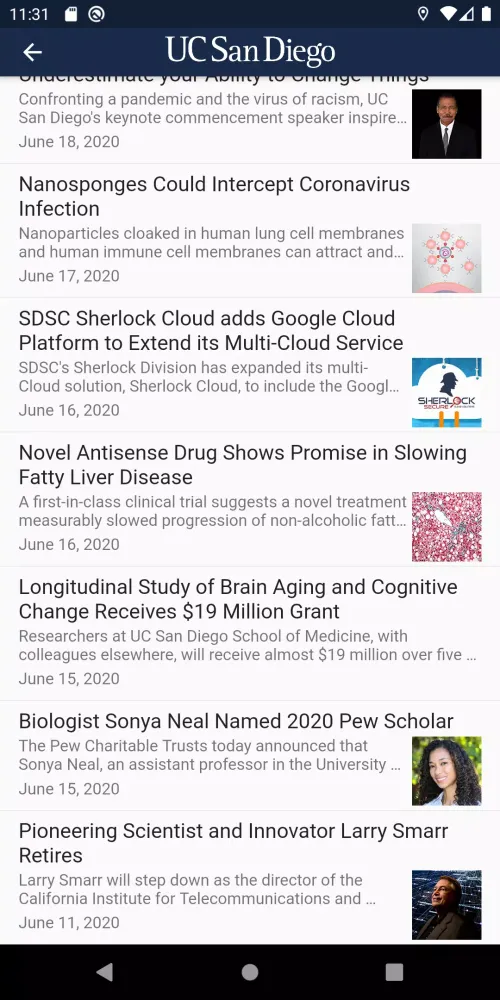 Screenshot di UC San Diego