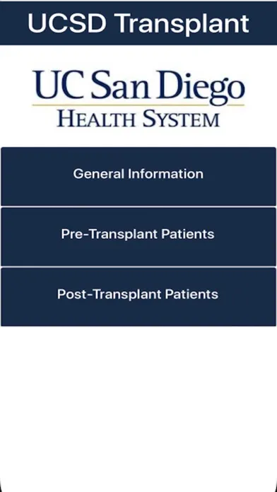 UC San Diego Transplant 스크린샷