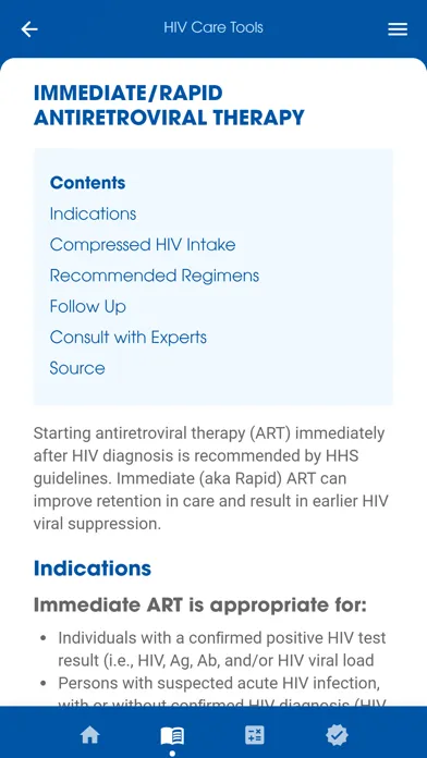 Tangkapan layar HIV Care Tools