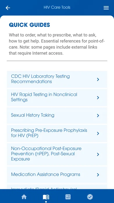 Tangkapan layar HIV Care Tools
