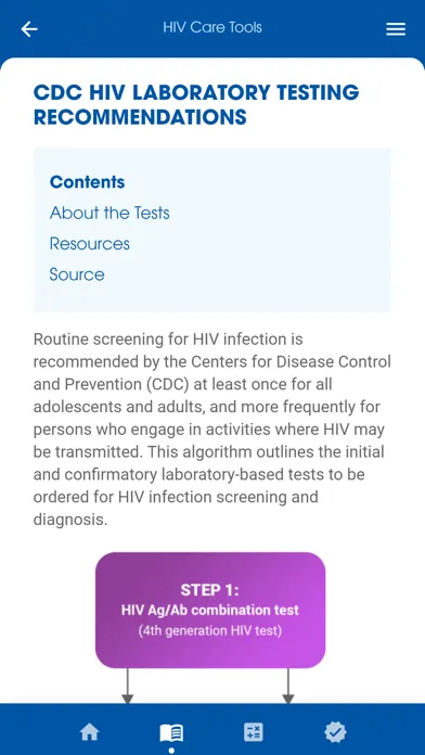 Tangkapan layar HIV Care Tools