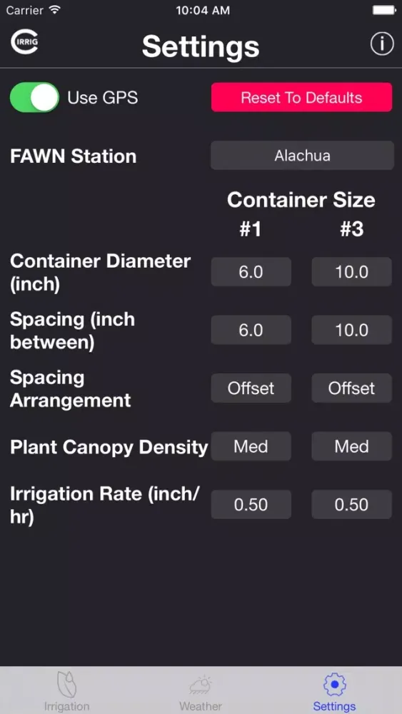 Container Irrigation Tool Ekran Görüntüleri