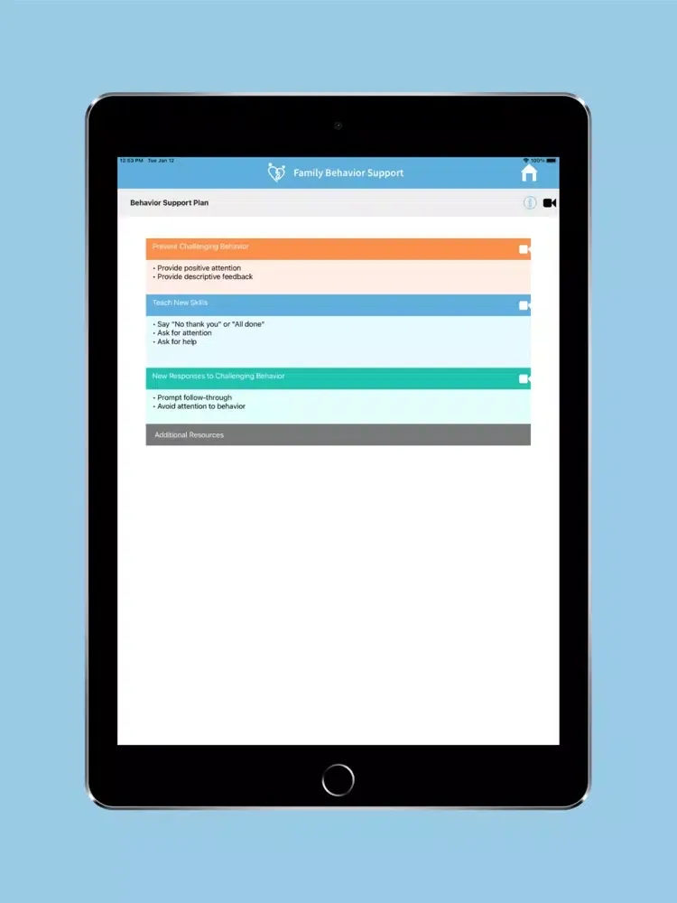 Capturas de tela do Family Behavioral Support iPad 
