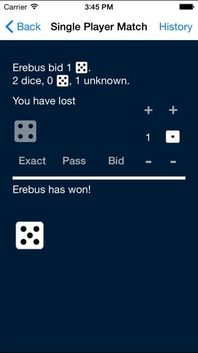Captures d'écran de Michigan Liar's Dice