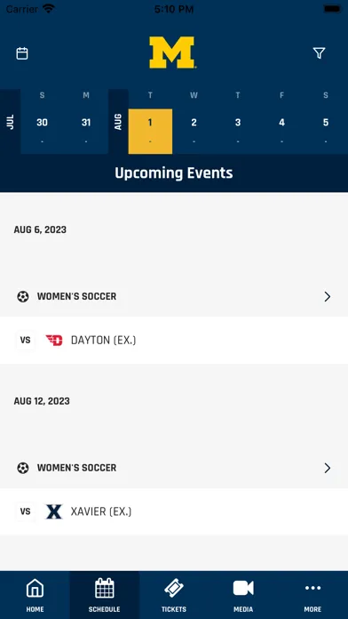 Zrzuty ekranu Michigan Athletics