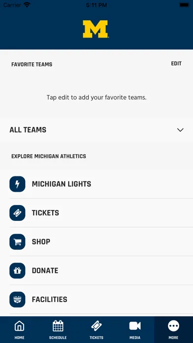 Zrzuty ekranu Michigan Athletics