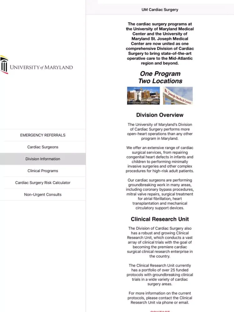 Скриншоты University of Maryland Cardiac Surgery iPad 