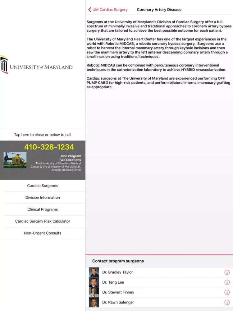 Скриншоты University of Maryland Cardiac Surgery iPad 