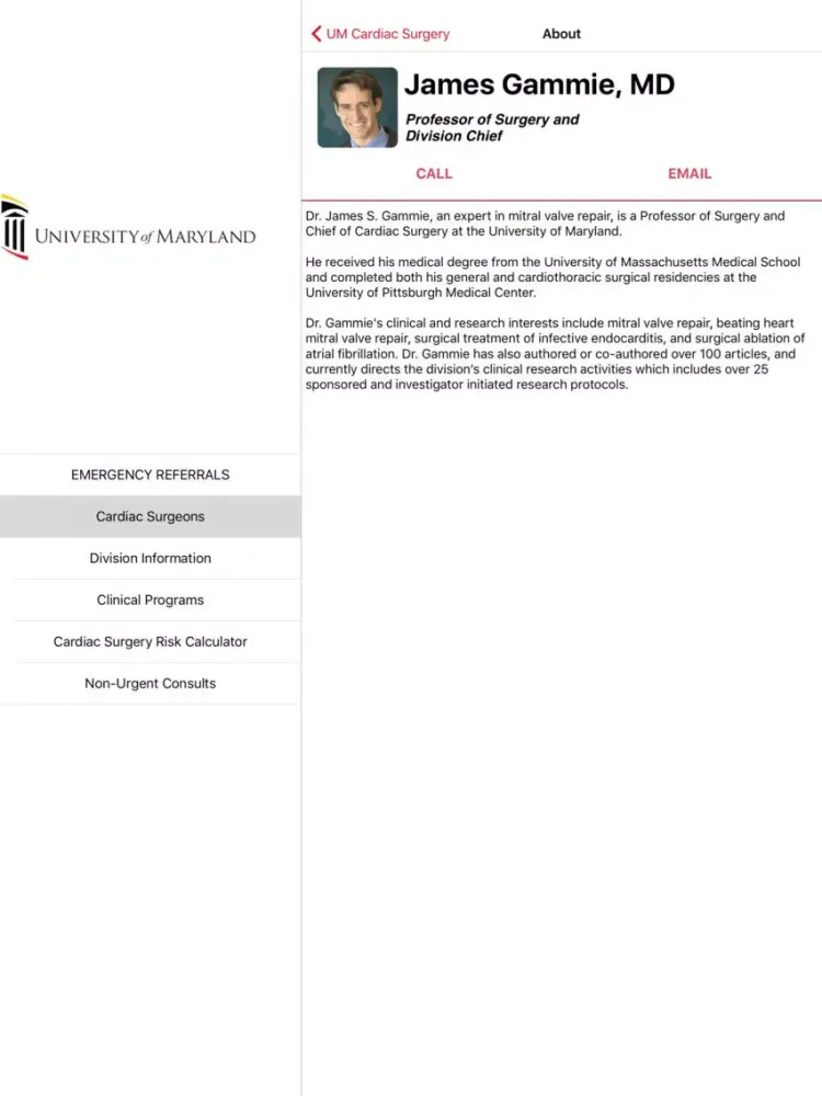 Скриншоты University of Maryland Cardiac Surgery iPad 