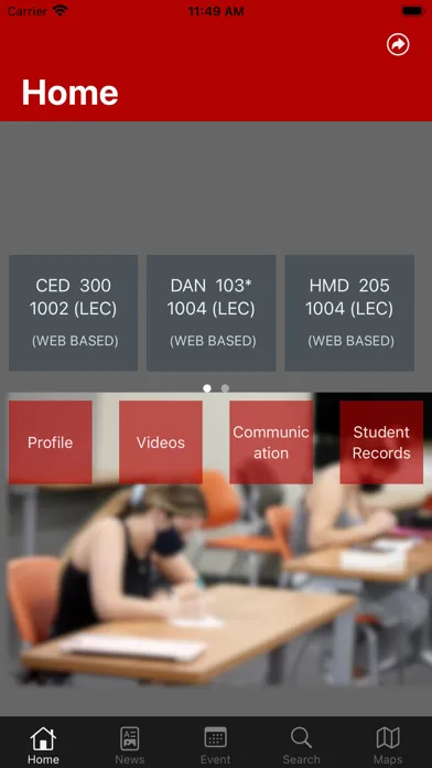 Tangkapan skrin UNLV Mobile