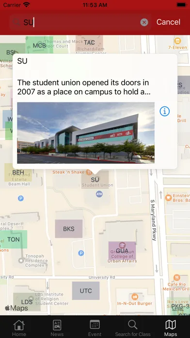 Tangkapan skrin UNLV Mobile