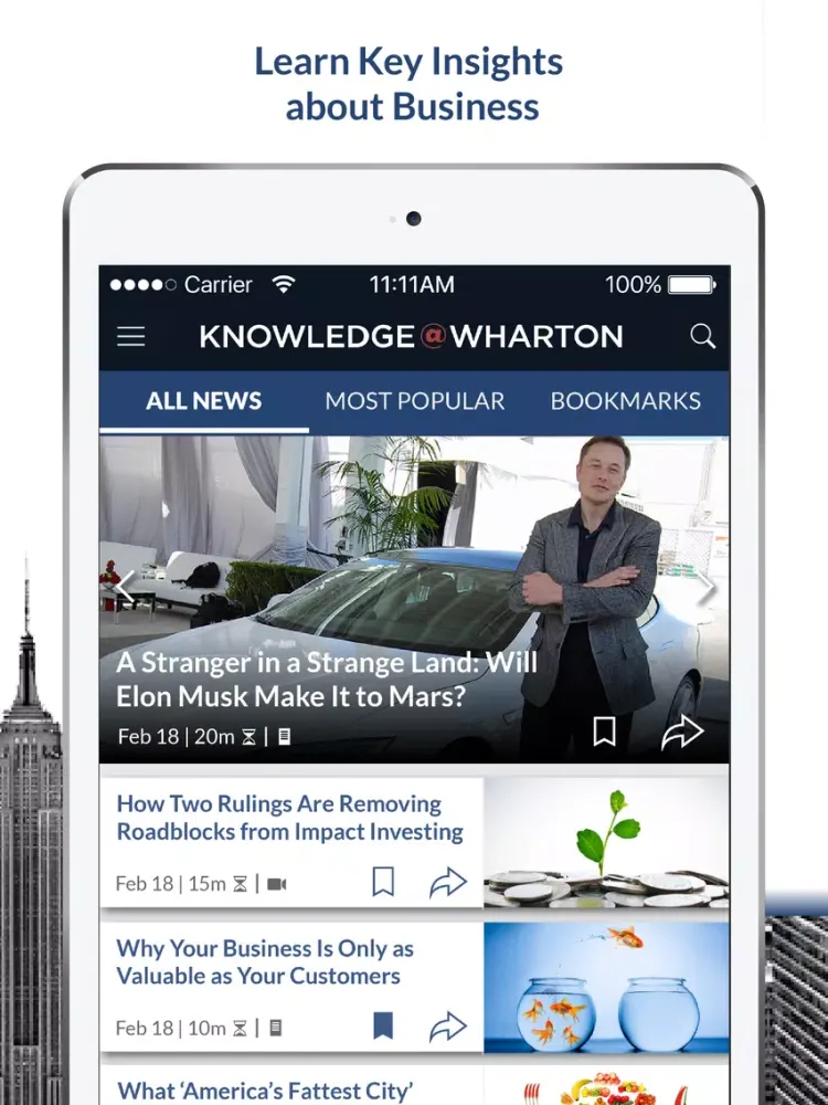 تصاویر Knowledge@Wharton iPad 