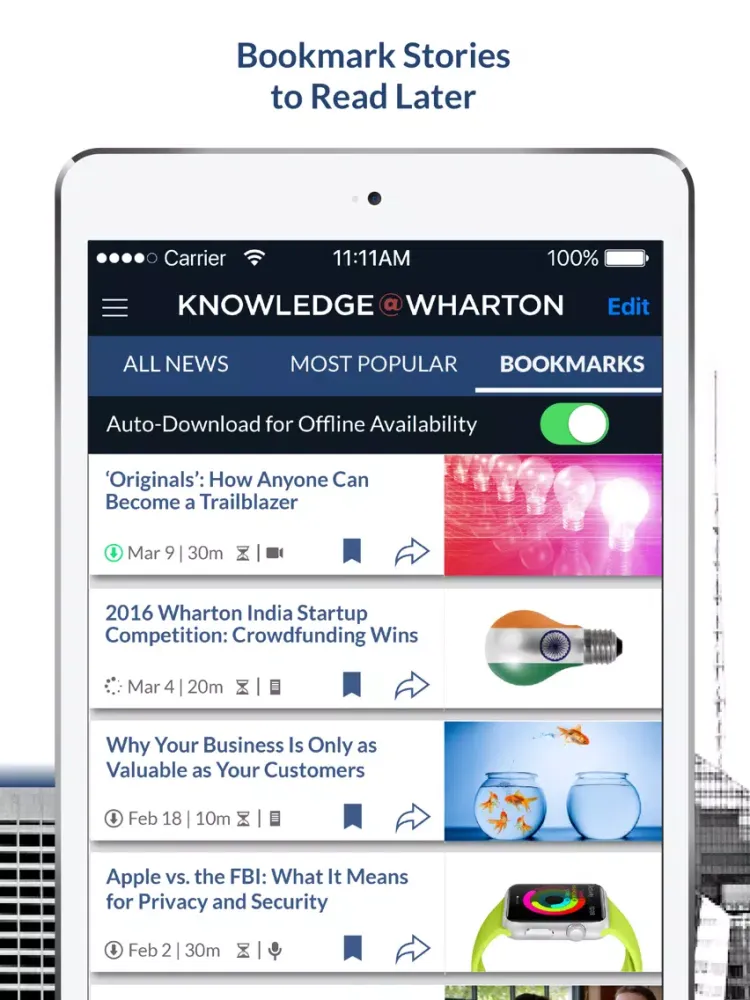 تصاویر Knowledge@Wharton iPad 