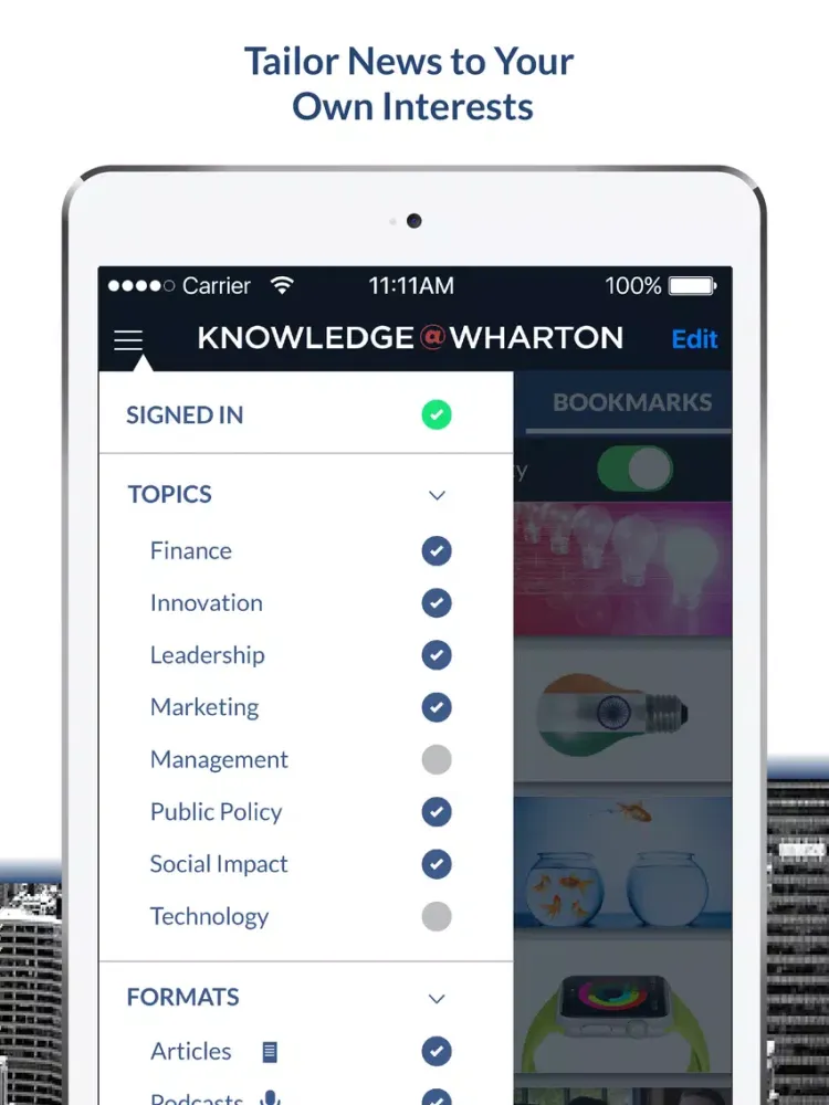 تصاویر Knowledge@Wharton iPad 