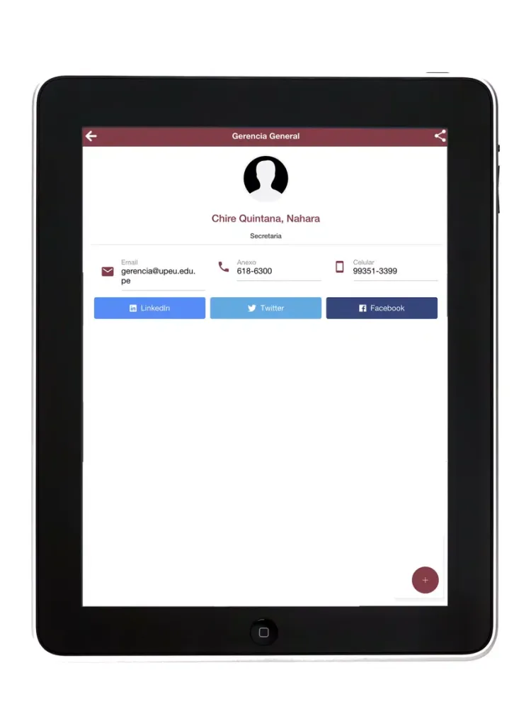 ภาพหน้าจอของ Directorio UPeU iPad 