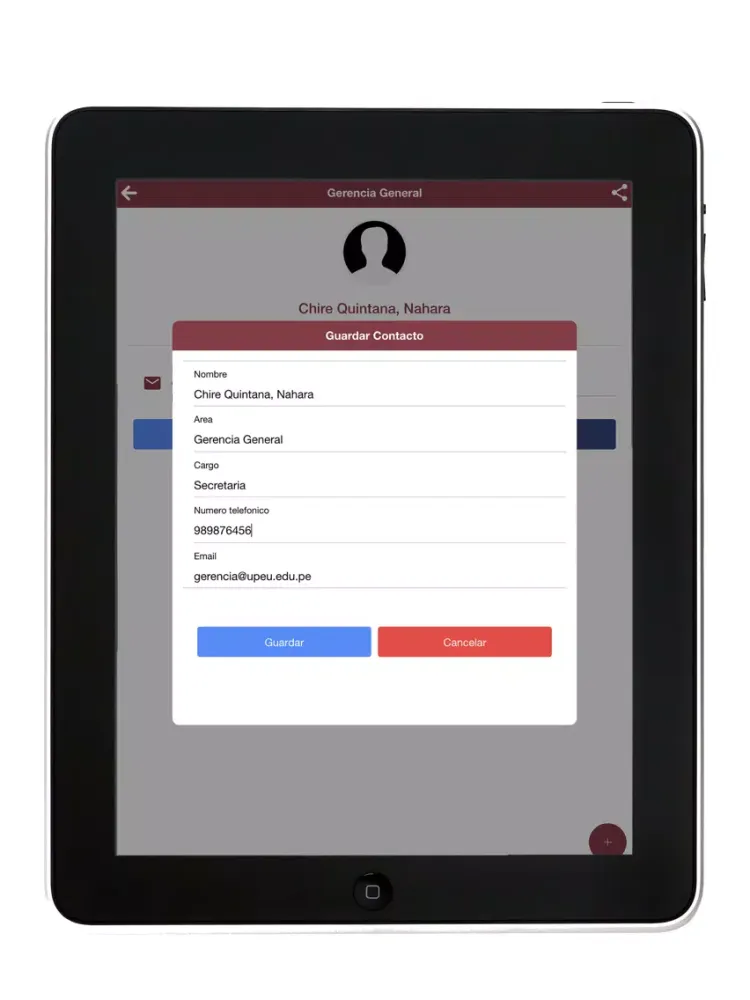 ภาพหน้าจอของ Directorio UPeU iPad 