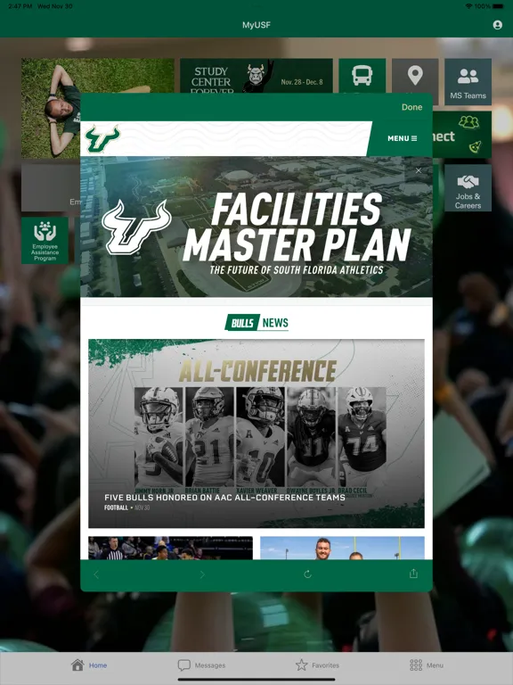 MyUSF Mobile iPad  Screenshots