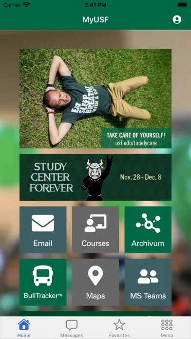 MyUSF Mobile Screenshots