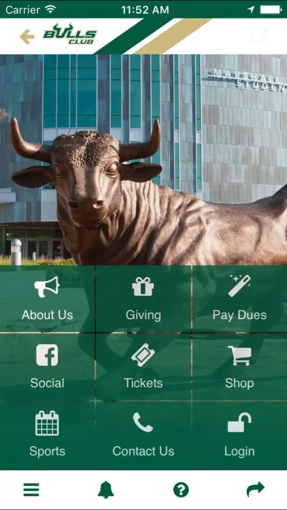 Capturas de tela do USF Bulls & Varsity Club
