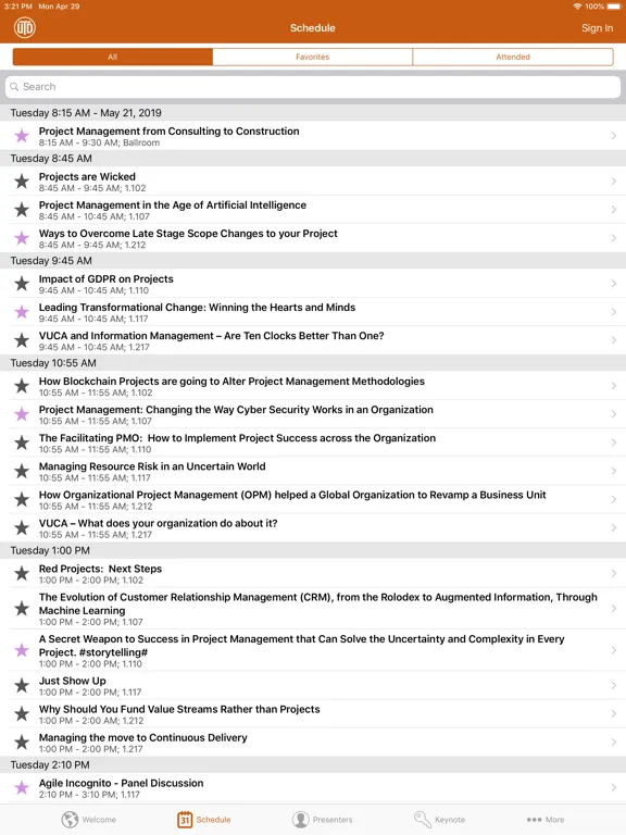 UT Dallas PM Symposium iPad 應用截圖