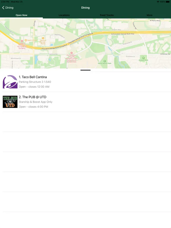 Capturas de tela do UTD Services iPad 