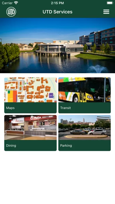 Capturas de tela do UTD Services