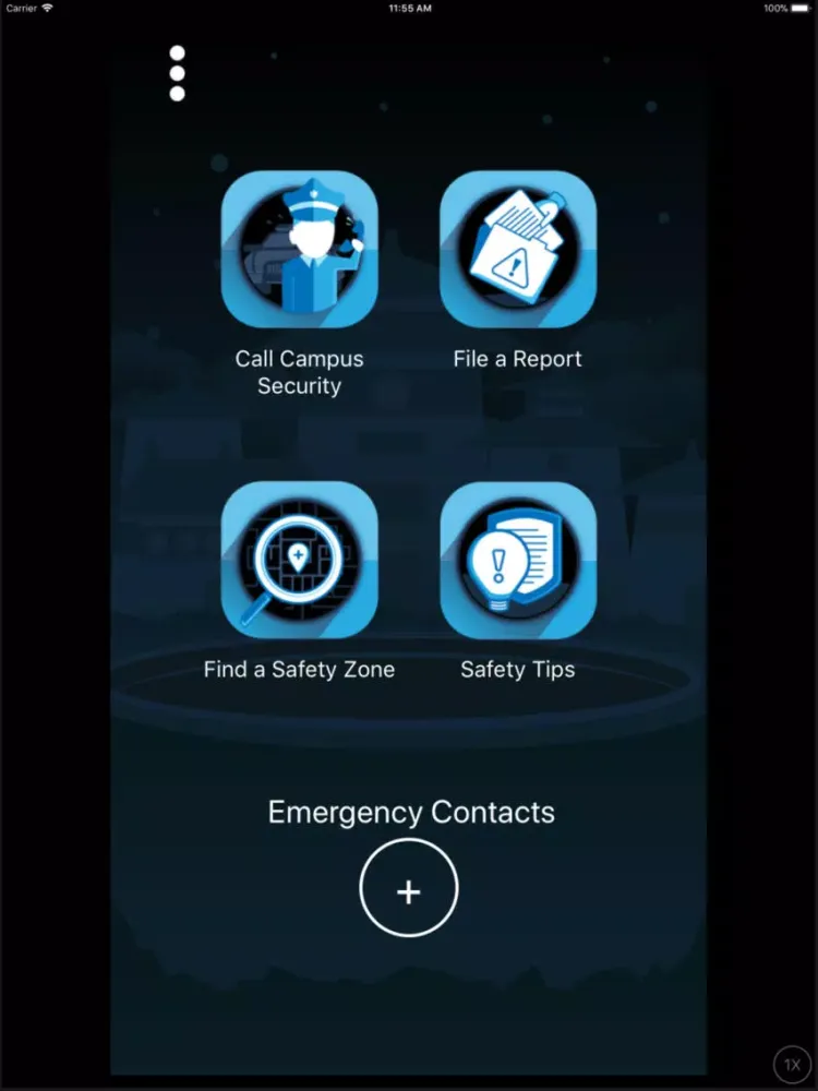 Tangkapan layar UTEP Bluelight iPad 