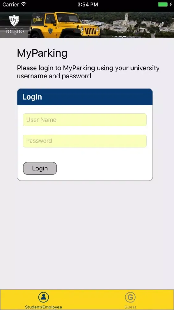 ภาพหน้าจอของ UT Parking