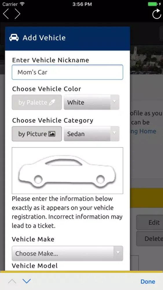 ภาพหน้าจอของ UT Parking
