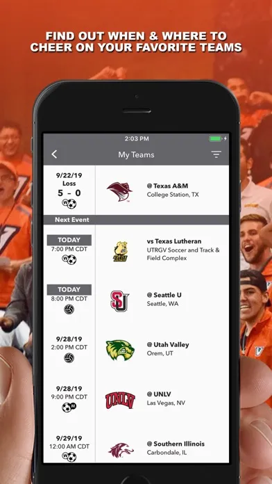 UTRGV Athletics سکرین شاٹس