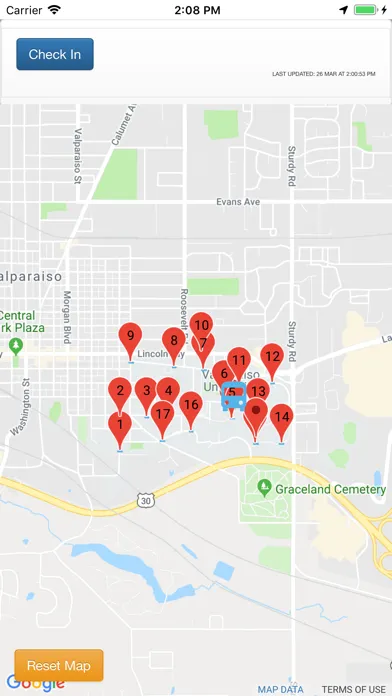 Tangkapan skrin Valpo Transit Tracker
