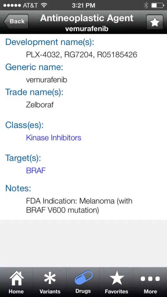 Tangkapan skrin My Cancer Genome