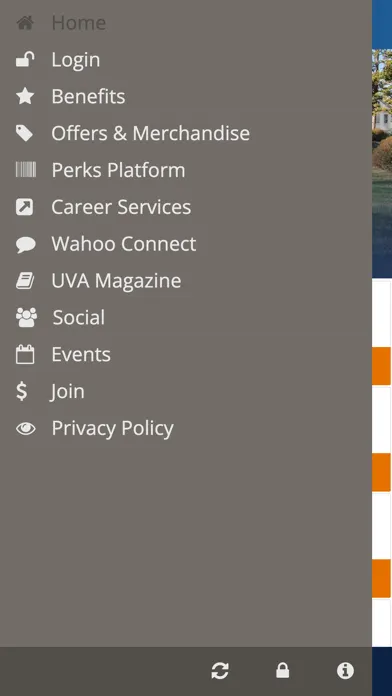 Capturas de tela do UVA Alumni Member App