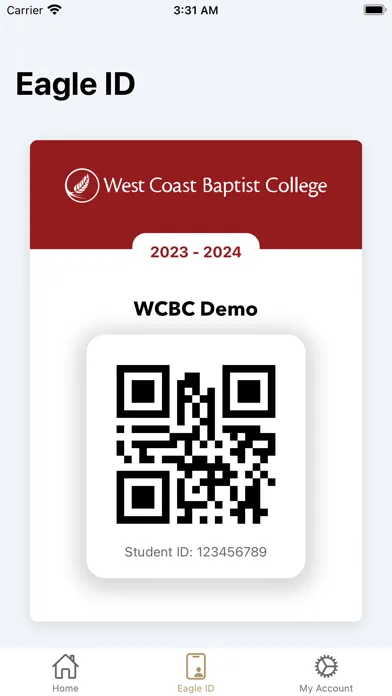 Capturas de tela do myWCBC