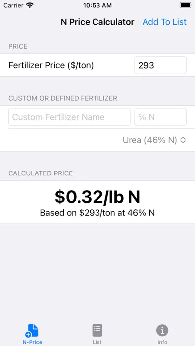 ภาพหน้าจอของ N Price Calculator
