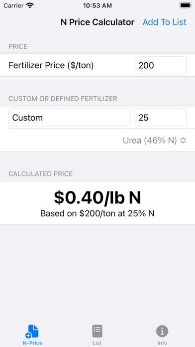 ภาพหน้าจอของ N Price Calculator